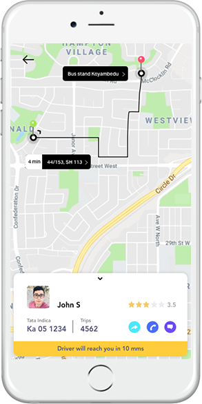 Uber Clone TRACKING WITH ESTIMATED TIME
