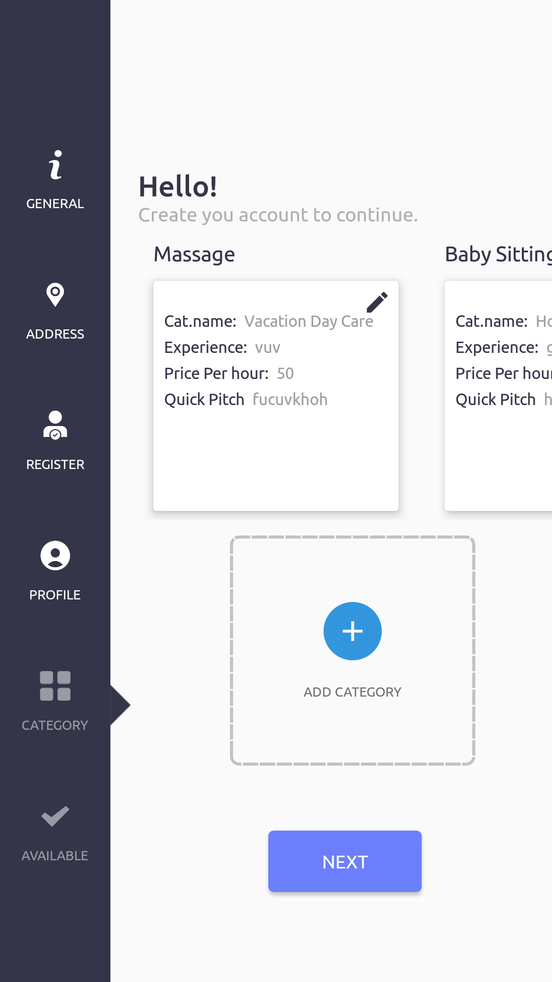 Uber For X Provider Profile